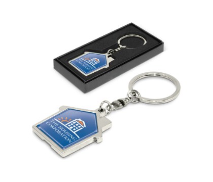 House Metal Key Ring - Resin